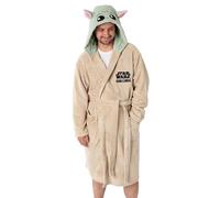 Star Wars Albornoz con capucha de Yoda de La Guerra de las Galaxias | Ropa de estar unisex de forro polar beige acogedor | Manga larga con cierre de lazo para adultos | Merchandising