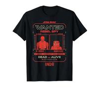 Star Wars Andor Rebel Spy K-2SO and B2EMO Wanted Poster Camiseta, Hombre, Negro, 6XL