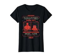 Star Wars Andor Rebel Spy K-2SO and B2EMO Wanted Poster Camiseta, Mujer, Negro, 3XL