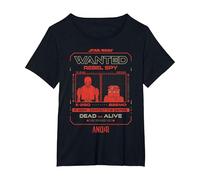 Star Wars Andor Rebel Spy K-2SO and B2EMO Wanted Poster Camiseta, Mujer Tallas Grandes, Negro, 3XL Grande