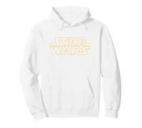 Star Wars Basic Logo Yellow Sudadera con Capucha, Unisex para Adultos, Blanco, XXL