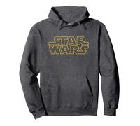 Star Wars Basic Logo Yellow Sudadera con Capucha, Unisex para Adultos, Jaspeado Oscuro, M