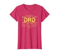 Star Wars Best Dad in The Galaxy Birthday Father’s Day Camiseta, Mujer, Rojo Jaspeado, XS