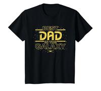 Star Wars Best Dad in The Galaxy Birthday Father’s Day Camiseta, Niños, Negro, 10 años