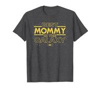 Star Wars Best Mommy in The Galaxy Birthday Mother’s Day Camiseta, Hombre, Jaspeado Oscuro, 3XL