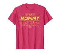 Star Wars Best Mommy in The Galaxy Birthday Mother’s Day Camiseta, Hombre, Rojo Jaspeado, M