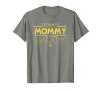 Star Wars Best Mommy in The Galaxy Birthday Mother’s Day Camiseta, Hombre, Verde Militar Jaspeado, XXL