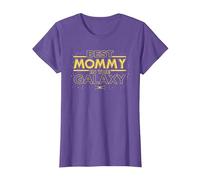 Star Wars Best Mommy in The Galaxy Birthday Mother’s Day Camiseta, Mujer, Morado Jaspeado, S