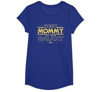 Star Wars Best Mommy in The Galaxy Birthday Mother’s Day Camiseta, Niñas, Azul Real, L