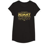 Star Wars Best Mommy in The Galaxy Birthday Mother’s Day Camiseta, Niñas, Negro, XS
