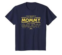 Star Wars Best Mommy in The Galaxy Birthday Mother’s Day Camiseta, Niños, Azul Marino, 4 años