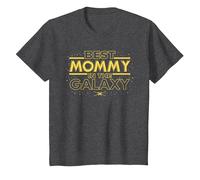 Star Wars Best Mommy in The Galaxy Birthday Mother’s Day Camiseta, Niños, Jaspeado Oscuro, 4 años