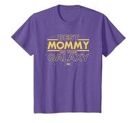 Star Wars Best Mommy in The Galaxy Birthday Mother’s Day Camiseta, Niños, Morado Jaspeado, 10 años