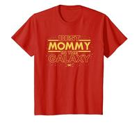 Star Wars Best Mommy in The Galaxy Birthday Mother’s Day Camiseta, Niños, Rojo, 6 años