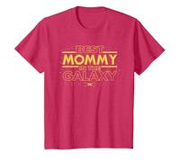 Star Wars Best Mommy in The Galaxy Birthday Mother’s Day Camiseta, Niños, Rojo Jaspeado, 10 años