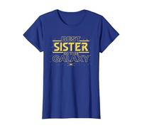 Star Wars Best Sister in The Galaxy Family Trip Birthday Camiseta, Mujer, Azul Real, S