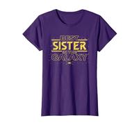 Star Wars Best Sister in The Galaxy Family Trip Birthday Camiseta, Mujer, Morado, XS