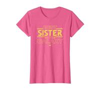 Star Wars Best Sister in The Galaxy Family Trip Birthday Camiseta, Mujer, Rosa Jaspeado, 3XL