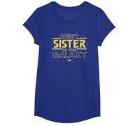 Star Wars Best Sister in The Galaxy Family Trip Birthday Camiseta, Niñas, Azul Real, S