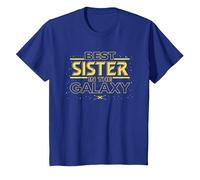 Star Wars Best Sister in The Galaxy Family Trip Birthday Camiseta, Niños, Azul Real, 8 años