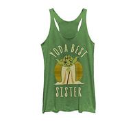 STAR WARS Best Sister Yoda Says Women's Racerback Tank Top, Envy Green, XX-Large