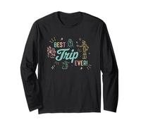 Star Wars Best Trip Ever Group Shot Cute Outline Chest Logo Manga Larga