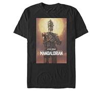 STAR WARS Big & Tall Mandalorian Robot Poster Men's Tops Short Sleeve Tee Shirt, Black, XX-Large