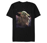 STAR WARS Big & Tall Mandalorian The Child Men's Tops Short Sleeve Tee Shirt, Black, Large