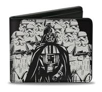 Star Wars Billetera, plegable, Star Wars Darth Vader Stormtroopers Join the Dark Side Negro, Cuero Vegano, Negro -, 4.0" x 3.5", Casual