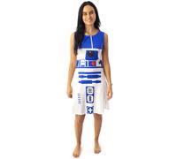 Star Wars R2D2 Disfraz Vestido Mujer Mujer Cosplay Droid Ropa blanca 3XL