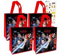 Star Wars Bolsas de mano para niños y adultos, paquete con 4 bolsas de mano Star Wars The Last Jedi más calcomanías, más | Bolsas de regalo de Star Wars para niños, multicolor, bolsa de mano Star Wars