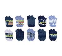 Star Wars Boys 10-Pack The Mandalorian Grogu No Show Socks, Blue, 4-6 Years