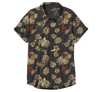 STAR WARS Button Down Shirt Camisa Botones, Negro Boba Fett Floral, L para Hombre