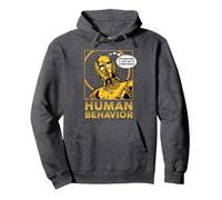 Star Wars C-3PO I Just Don’t Understand Human Behavior Quote Sudadera con Capucha, Unisex para Adultos, Jaspeado Oscuro, L