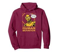 Star Wars C-3PO I Just Don’t Understand Human Behavior Quote Sudadera con Capucha, Unisex para Adultos, Granate, XXL