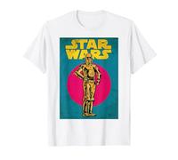Star Wars C-3PO Vintage Trading Card Graphic Camiseta Camiseta, Hombre, Blanco, 3XL