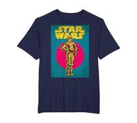 Star Wars C-3PO Vintage Trading Card Graphic Camiseta Camiseta, Hombre Tallas Grandes, Azul Marino, 6X Alto