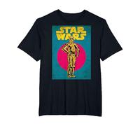 Star Wars C-3PO Vintage Trading Card Graphic Camiseta Camiseta, Hombre Tallas Grandes, Negro, 4X Alto