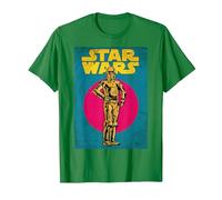 Star Wars C-3PO Vintage Trading Card Graphic Camiseta Camiseta, Hombre, Verde Kelly, 3XL