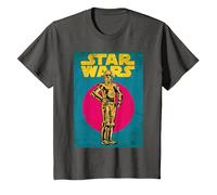 Star Wars C-3PO Vintage Trading Card Graphic Camiseta Camiseta, Niños, Asfalto, 4 años