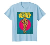 Star Wars C-3PO Vintage Trading Card Graphic Camiseta Camiseta, Niños, Azul Bebé, 12 años