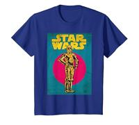 Star Wars C-3PO Vintage Trading Card Graphic Camiseta Camiseta, Niños, Azul Real, 6 años