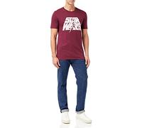 Star Wars Retro Logo Camiseta, Rojo (Burgundy Blue), X-Large para Hombre