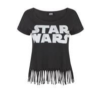 Star Wars Camiseta con logo y flecos para mujer (NS4258)