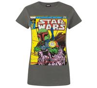 Star Wars Camiseta de estilo cómic modelo Boba Fett para mujer (NS4220)