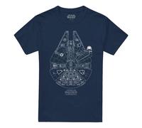 Star Wars Camiseta Millenium Lines para Adultos Unisex (TV29126)