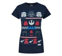 Star Wars Camiseta navideña oficial del Lado Oscuro para mujer (NS4237)