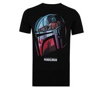 Star Wars Mandalorian Camiseta, Casco Negro, XL para Hombre