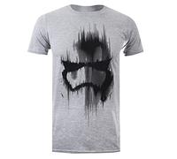 Star Wars Camiseta Trooper Mask para Hombre, Gris (Gris Jaspeado), Talla S UK