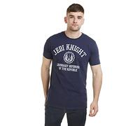 Star Wars Camiseta universitaria Jedi Knight para Hombre, Azul Marino, Talla pequeña